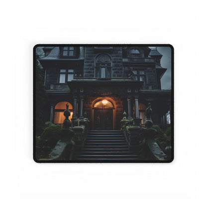 Victorian Haunted Estate: Dark Atmospheric Artwork - Desk Mat