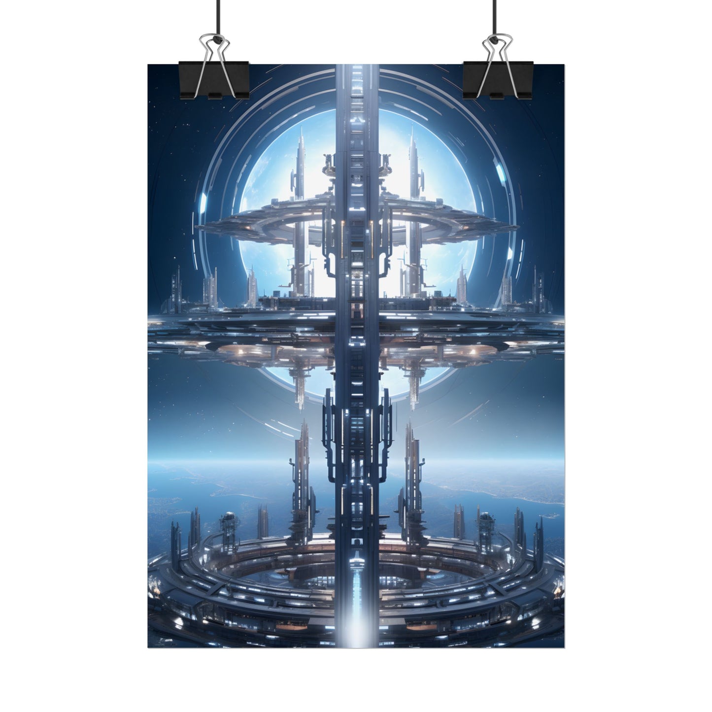 Massive Orbital Space Station: Detailed Artwork - Poster