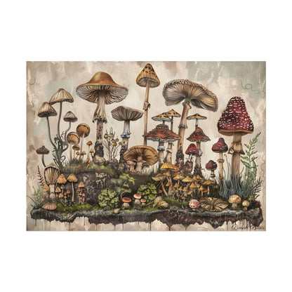 Vintage Mushroom Illustrations: A Collection of Unique Fungi - Poster