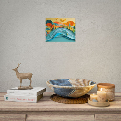 Magical Peaceful Beach: Paper Quilled Serenity - Poster