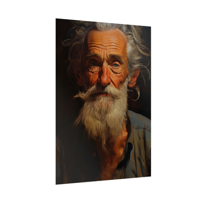 Elderly Wisdom: A Portrait of Timeless Senior Reflection - Poster