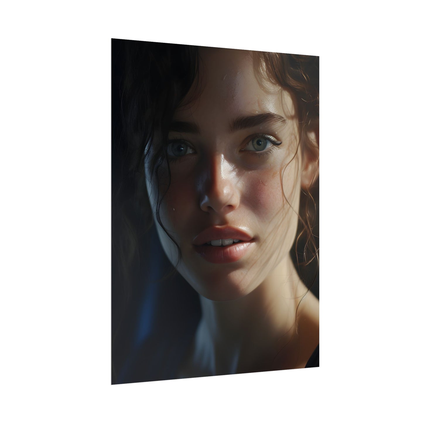 Smiling Portrait of a Woman: Close-Up Art - Poster