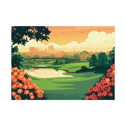 Retro Golf Illustration: Augusta National Georgia - Poster