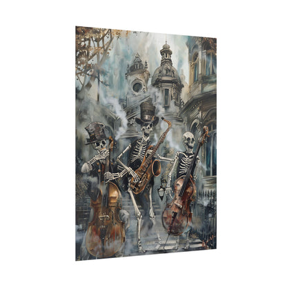 Victorian Lowbrow Jazz: Skeleton Band in Artistic Swing - Poster