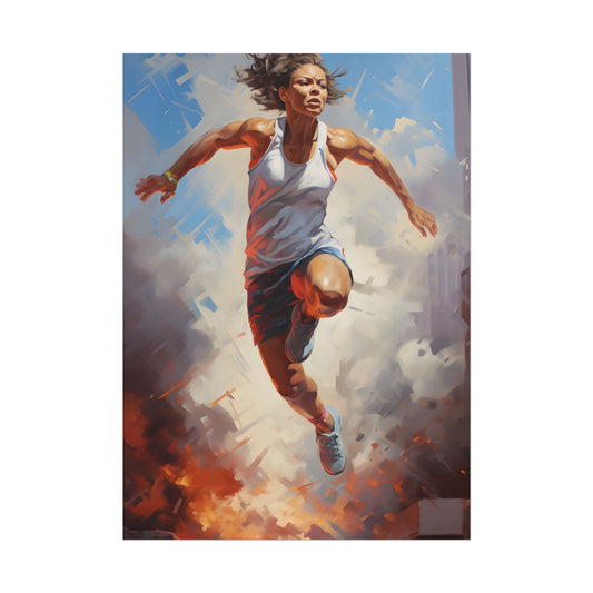Passionate Athlete: Dedicated Portrait - Poster