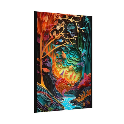 Peaceful Island Oasis: Paper Quilling Landscape Art - Poster