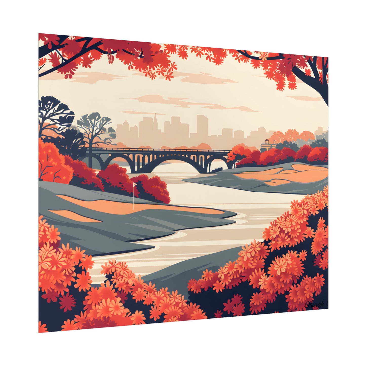 Retro Golf Course Illustration: Classic Greens - Poster