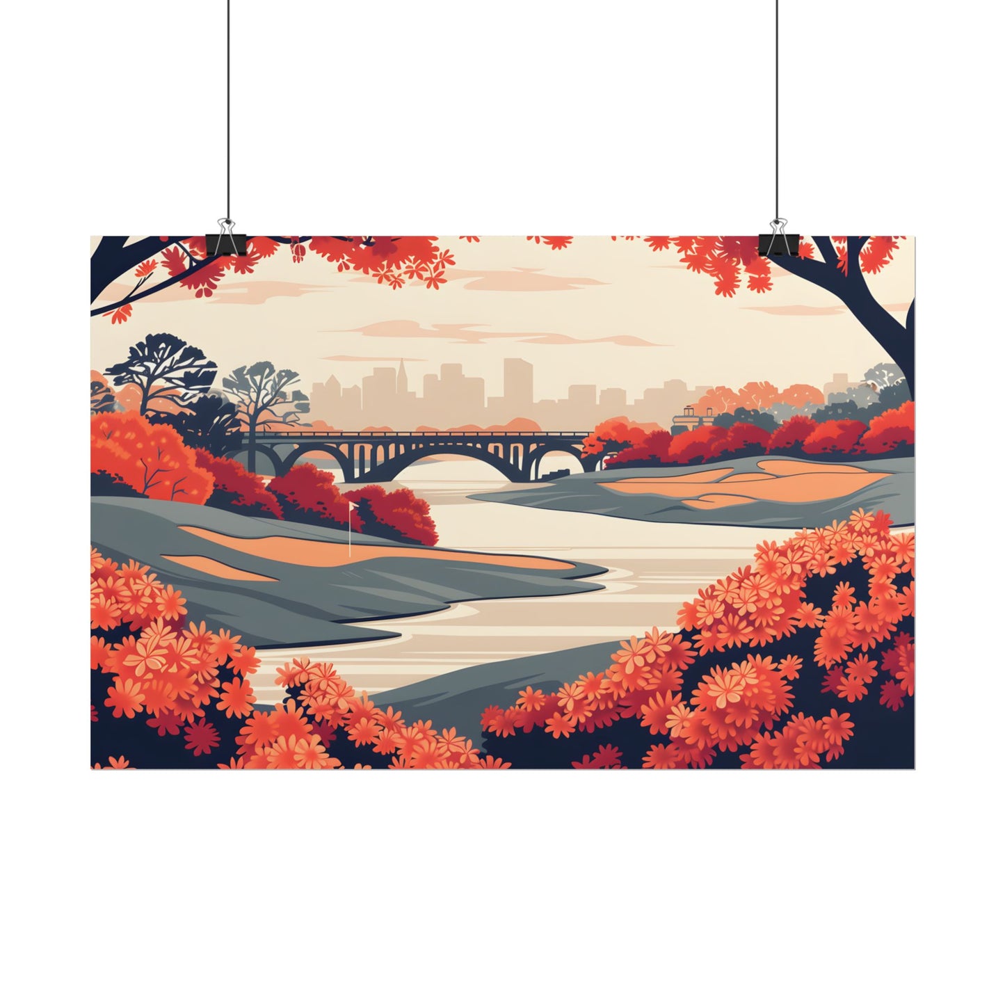Retro Golf Course Illustration: Classic Greens - Poster
