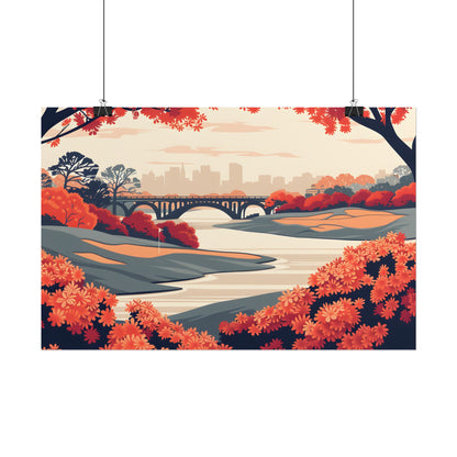 Retro Golf Course Illustration: Classic Greens - Poster