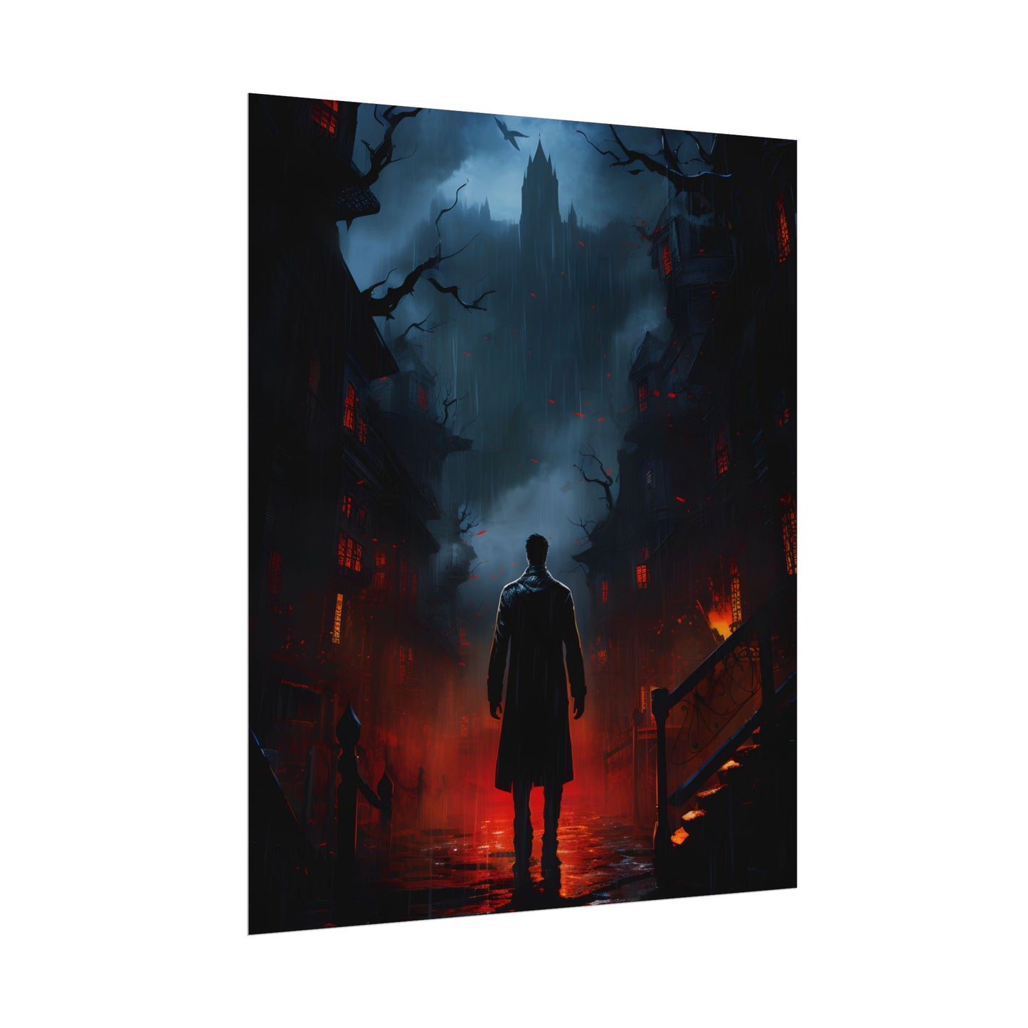 Urban Fantasy Noir: Nighttime Detective Artwork - Poster