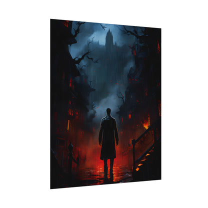 Urban Fantasy Noir: Nighttime Detective Artwork - Poster