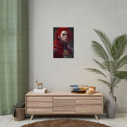 Realistic Red Hair Portrait: Soft Light Artwork - Poster
