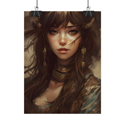 Enchanting Brunette Portrait: Gentle Beauty - Poster