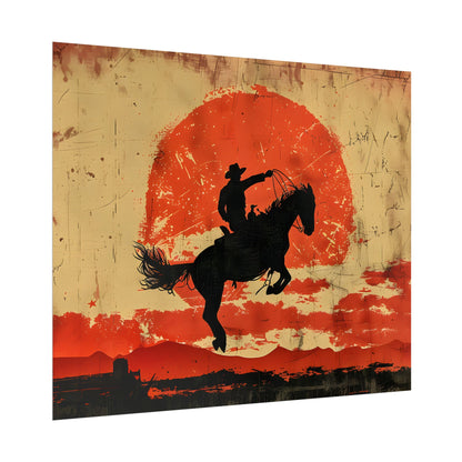 Vintage Rodeo Cowboy: Classic Bucking Bronco Art - Poster