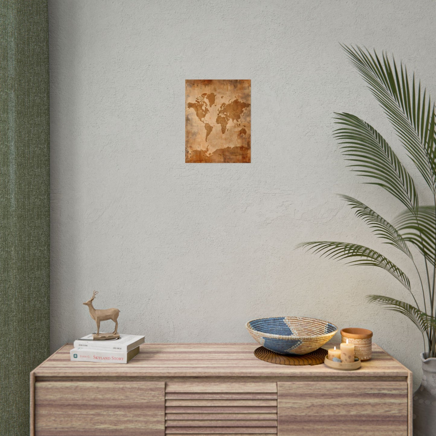 Vintage World Map: Artistic Cartography on Canvas - Poster