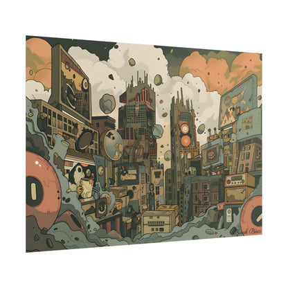 Comic Book Style Iconic Mask: Bold Lines and Dramatic Details - Poster