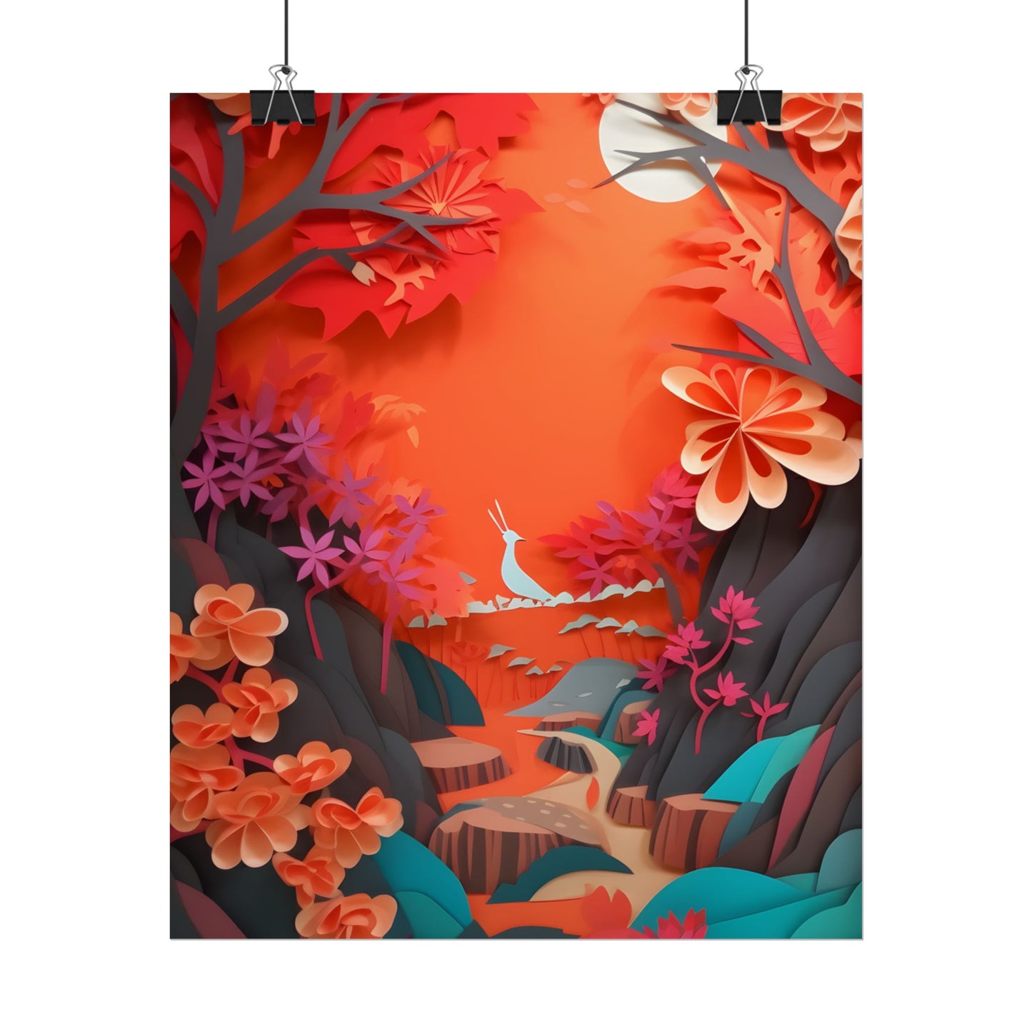 Vibrant European Landscape: Colorful Paper Quilling Art - Poster