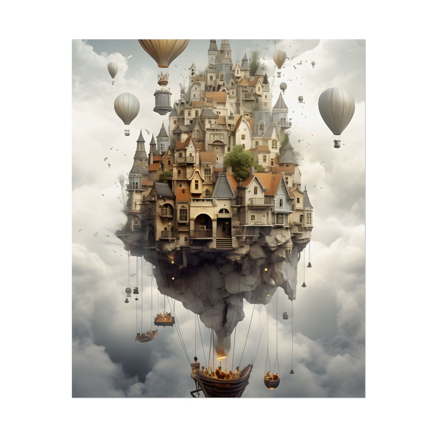 Casual Portrait: Soft Lighting and Light Blue Background - Poster