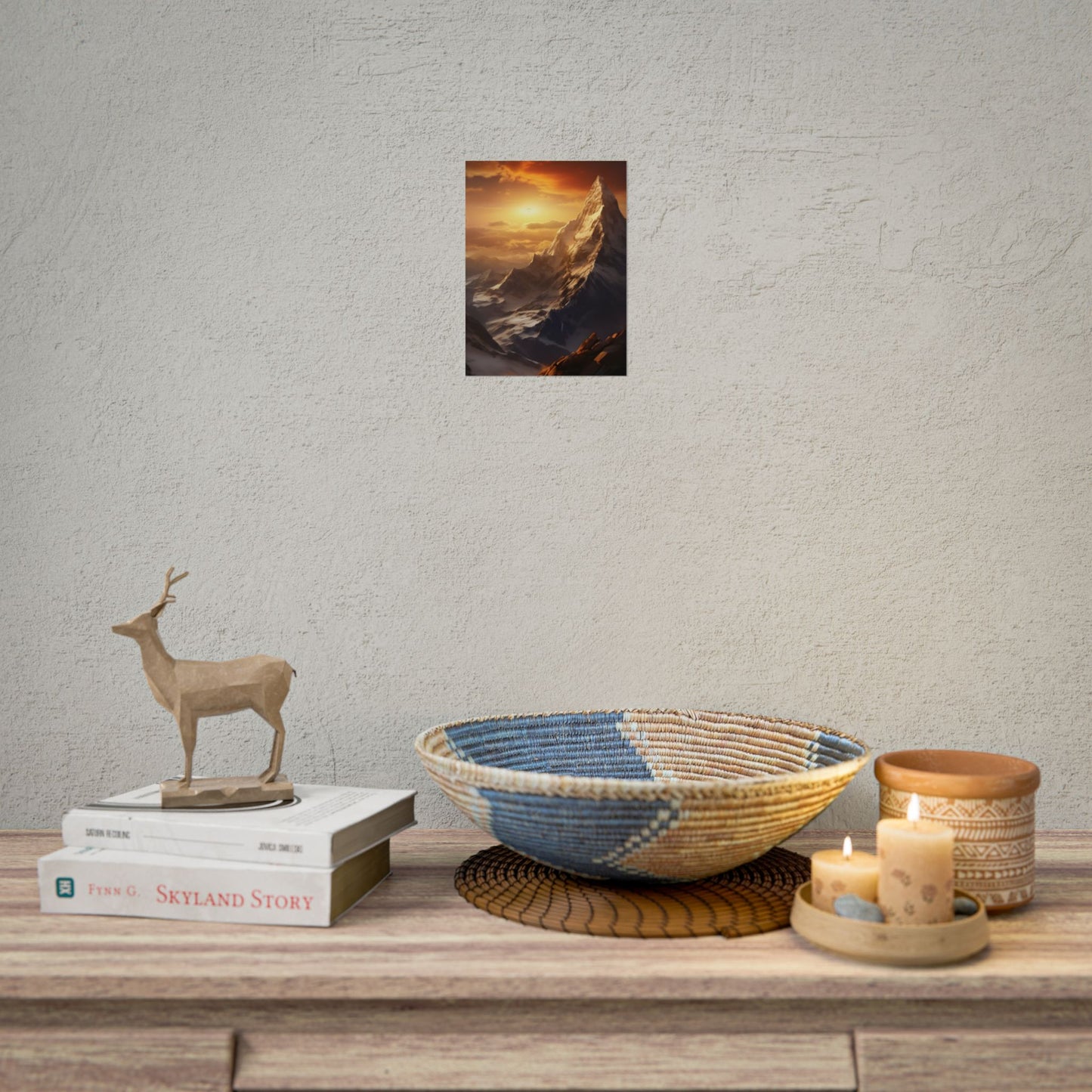 Majestic Mountain Summit: Epic Sunrise View - Nature Landscape Art - Poster