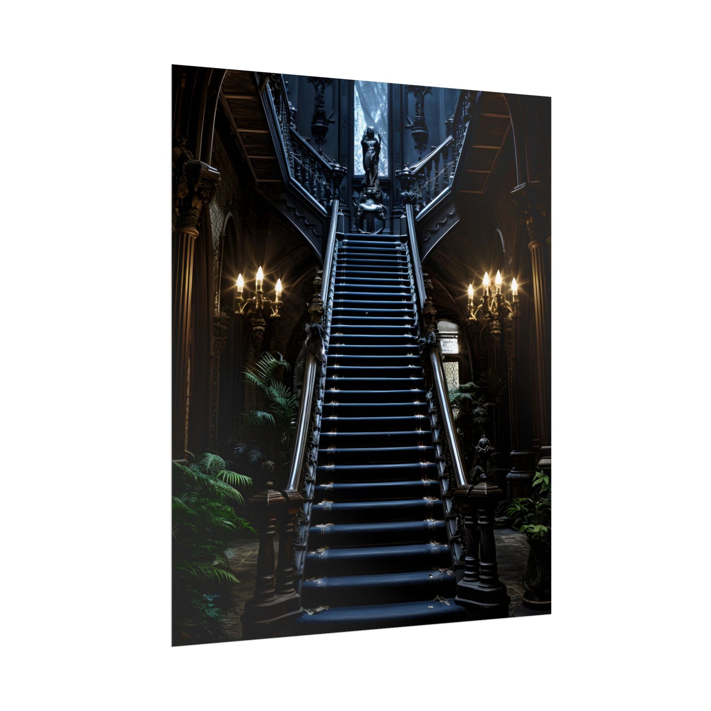 Haunted Victorian Mansion Mystery: Spooky Gothic Artwork - Poster