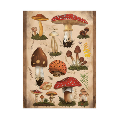 Vibrant Mushroom Species Poster: A Colorful Collection - Poster