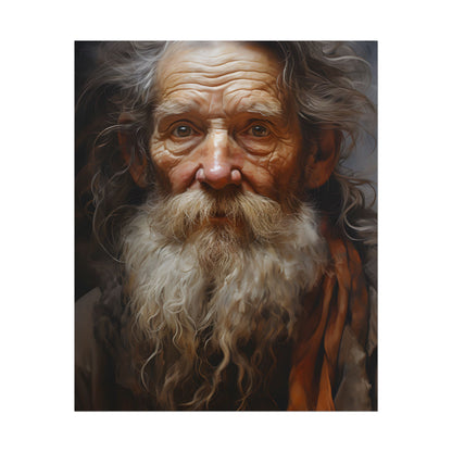 Elderly Wisdom: Realistic Portrait Art - Poster