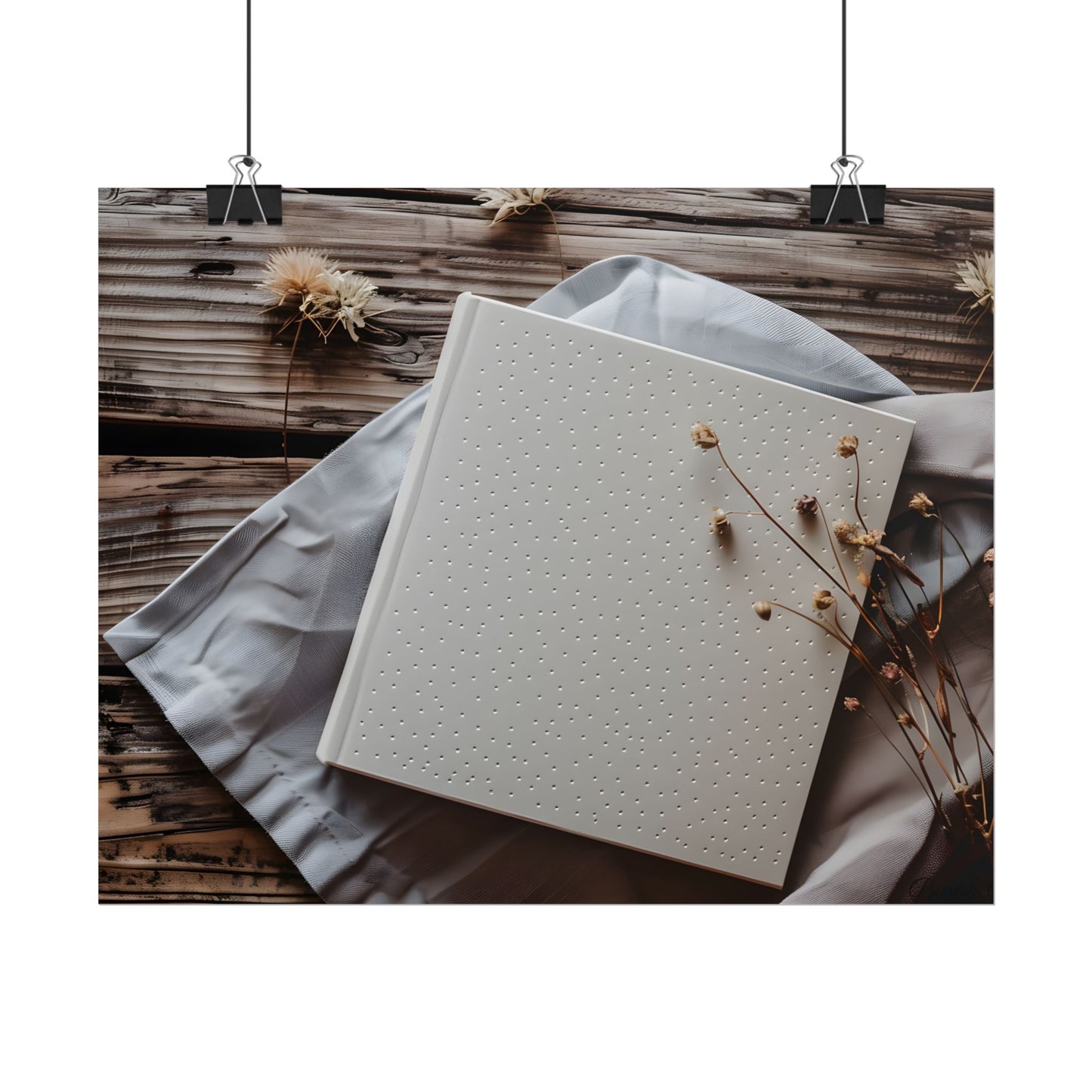 Minimalist Notebook with Embossed Dot Pattern - Poster