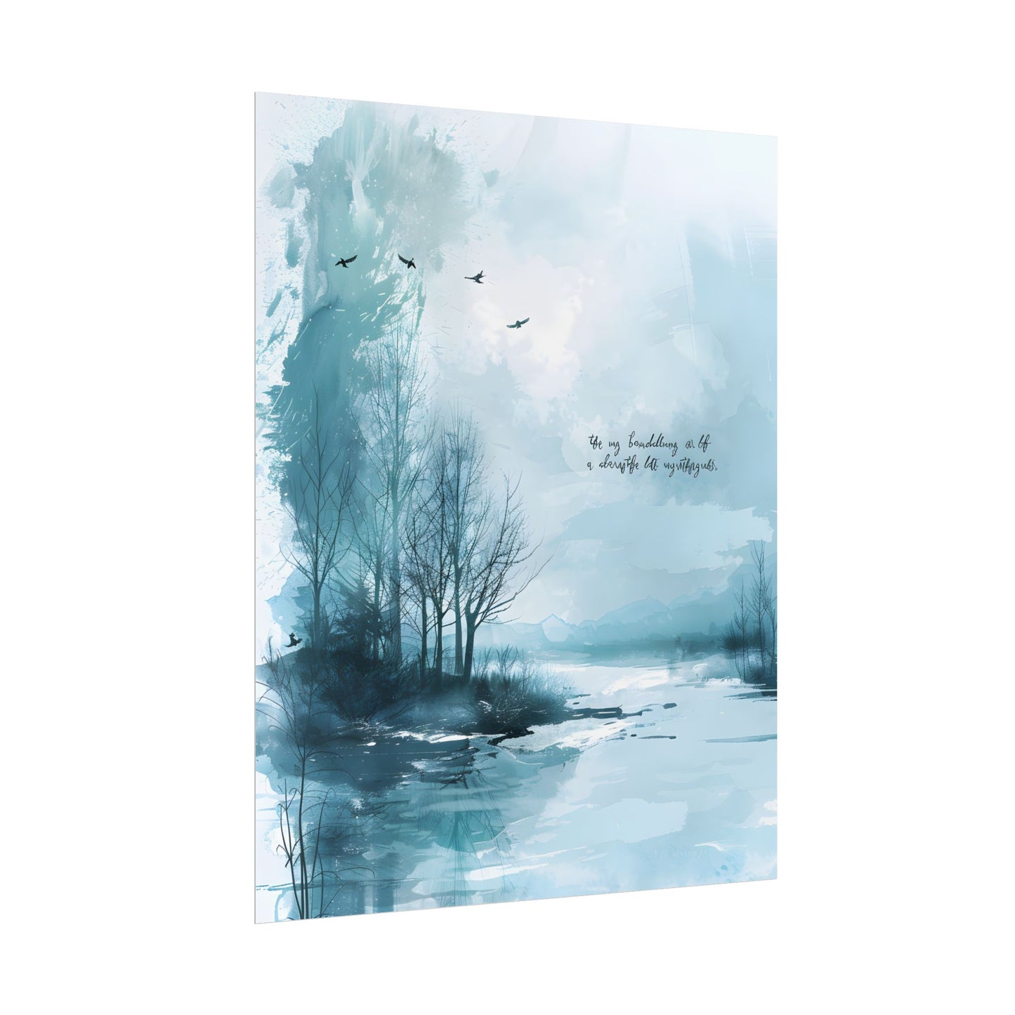 Serene Landscape: A Peaceful Nature Scene with Inspirational Quote - Poster