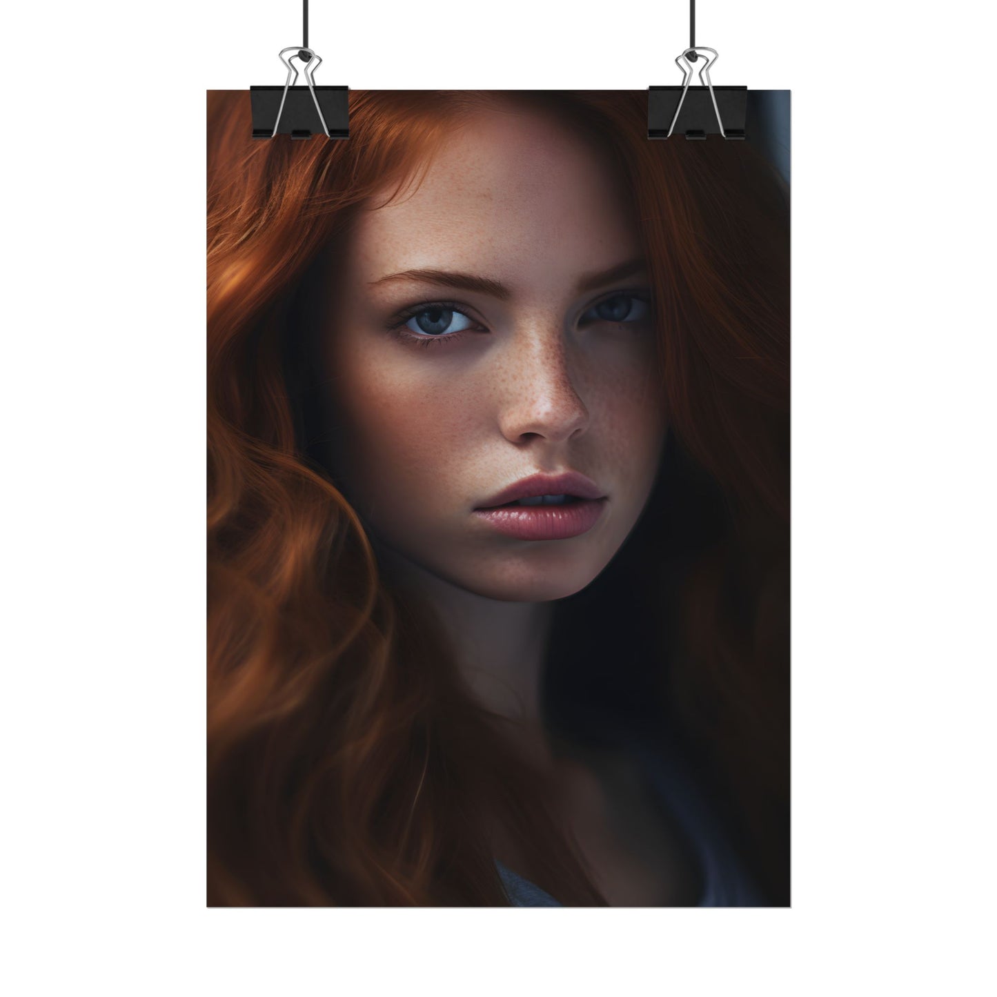 Redhead Model: Sophisticated Portrait Art - Poster