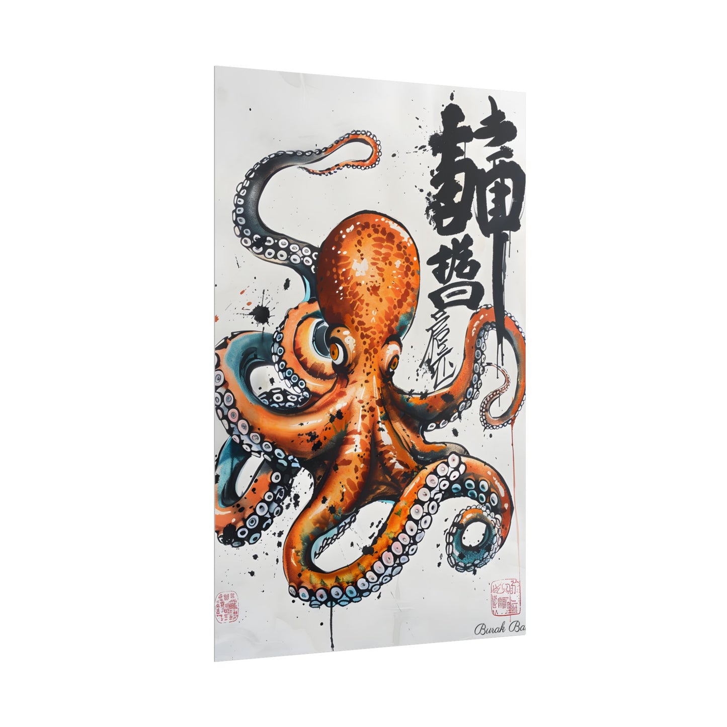 Japanese Ukiyo-e Octopus: Traditional Artwork Print - Poster