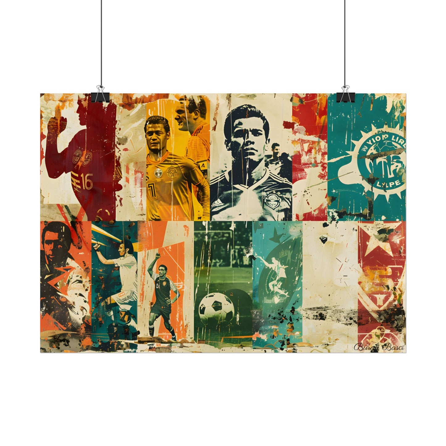 Vintage Soccer Posters: Retro Sports Art Collage - Poster