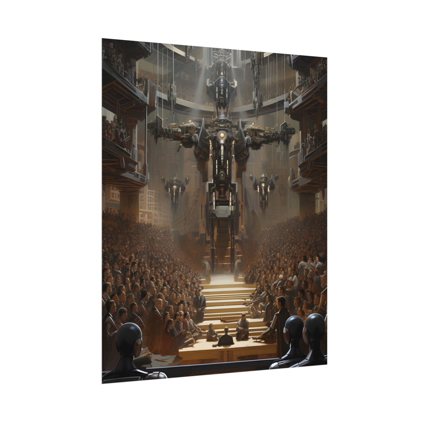 Robot Symphony: Elevated View of Robot Orchestra - Poster