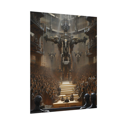 Robot Symphony: Elevated View of Robot Orchestra - Poster