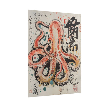 Traditional Japanese Octopus Artwork: Ukiyo-e Print - Poster