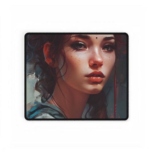 Beautiful Brunette Portrait: Makeup Art - Desk Mat