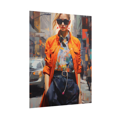 Urban Fashionista: City Chic Digital Artwork - Poster