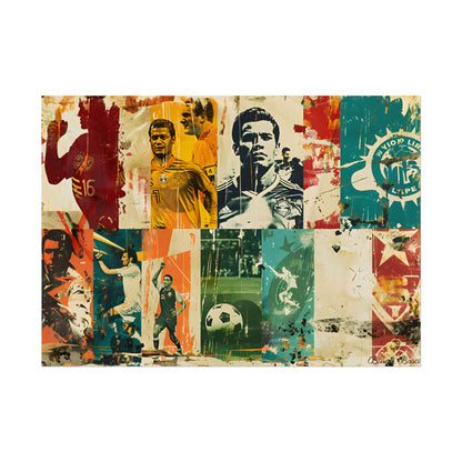 Vintage Soccer Posters: Retro Sports Art Collage - Poster