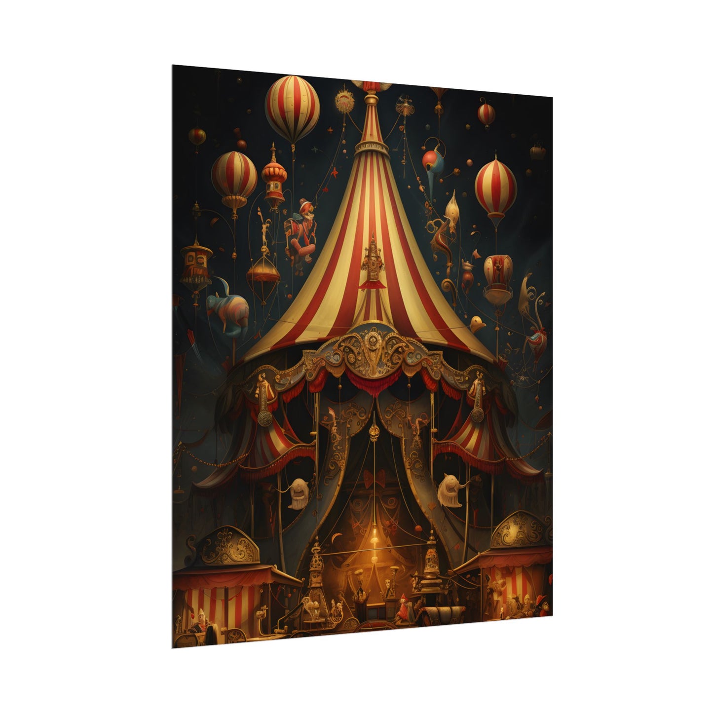 Whimsical Clockwork Circus: Fantastical Art with Vibrant Details - Poster