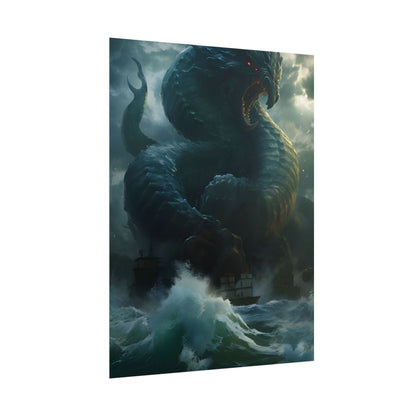 Mythic Sea Monster: Dark Ocean Artwork - Poster