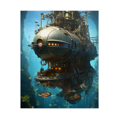 Steampunk Oceanic Adventure: Crew Sails the Horizon - Poster