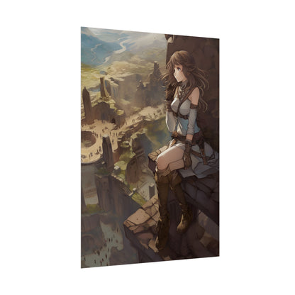 Heroic Bird's Eye View: A Detailed Anime Scene - Poster