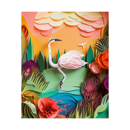 Peaceful Island Landscape: Paper Quilling Water Scene Art - Poster