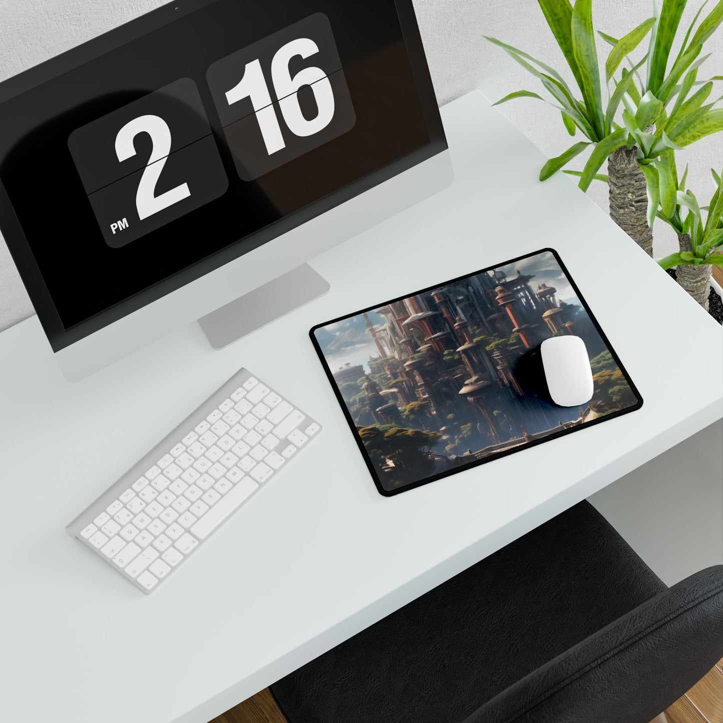 Floating City of Columbia: Breathtaking Modern Urban Landscape - Desk Mat