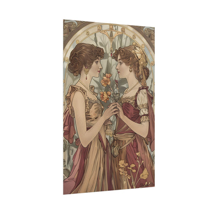 Middle Eastern Floral Beauty: Traditional Attire Digital Art - Poster