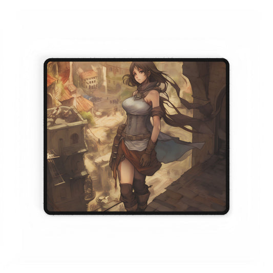 Anime Landscape Serenity: Peaceful Tree Scene Artwork - Desk Mat