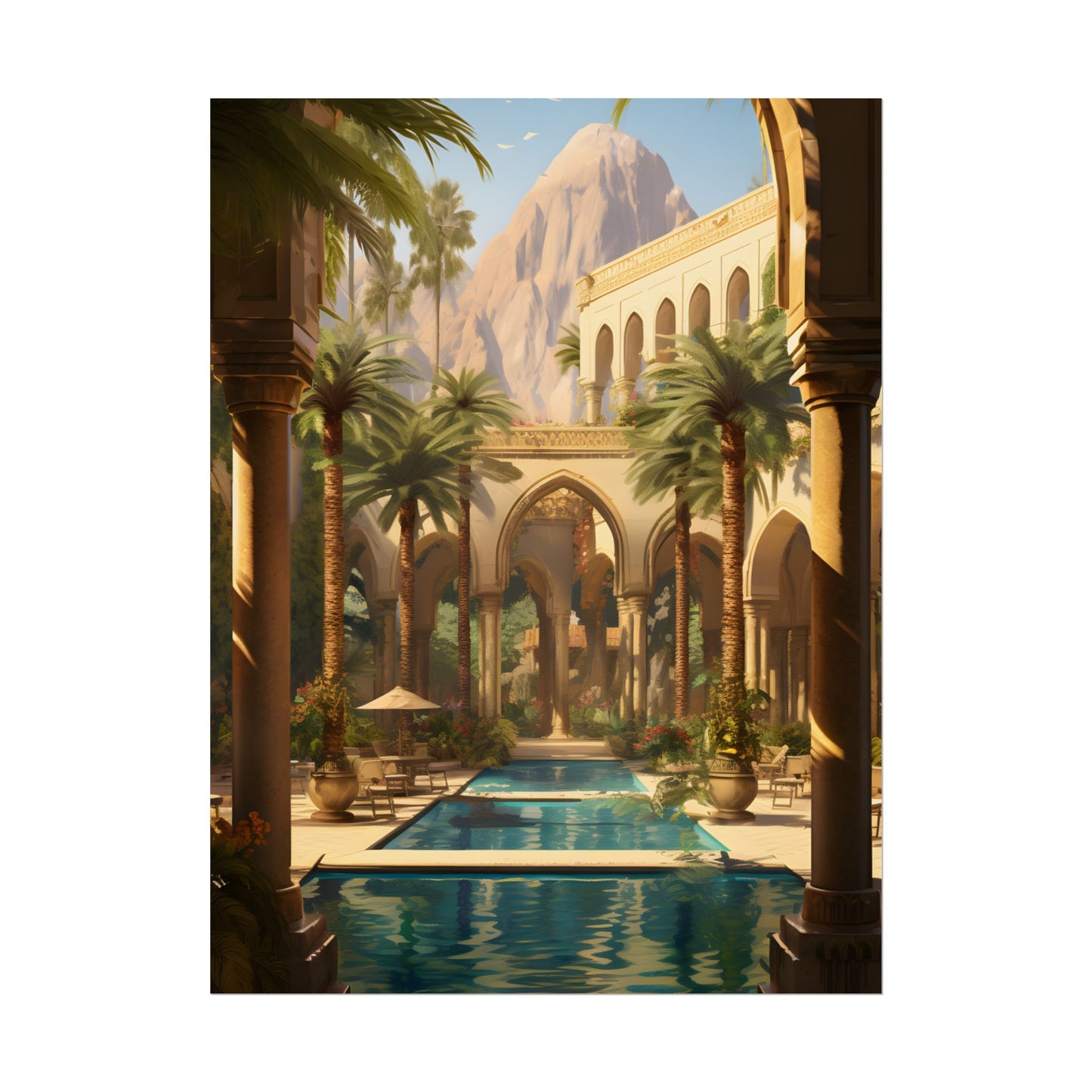 Mythical Desert Oasis: Arabian Nights-Inspired Art - Poster