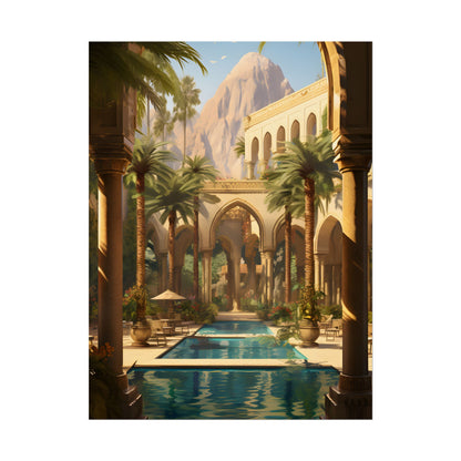 Mythical Desert Oasis: Arabian Nights-Inspired Art - Poster