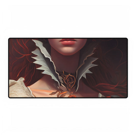 Portrait of a Redhead in Soft Light - Desk Mat