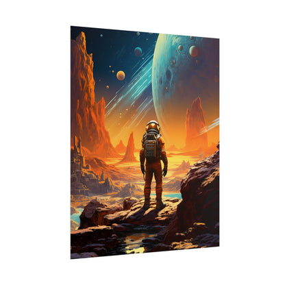 Futuristic Wilderness Explorer: Solo Journey in the Unknown - Poster