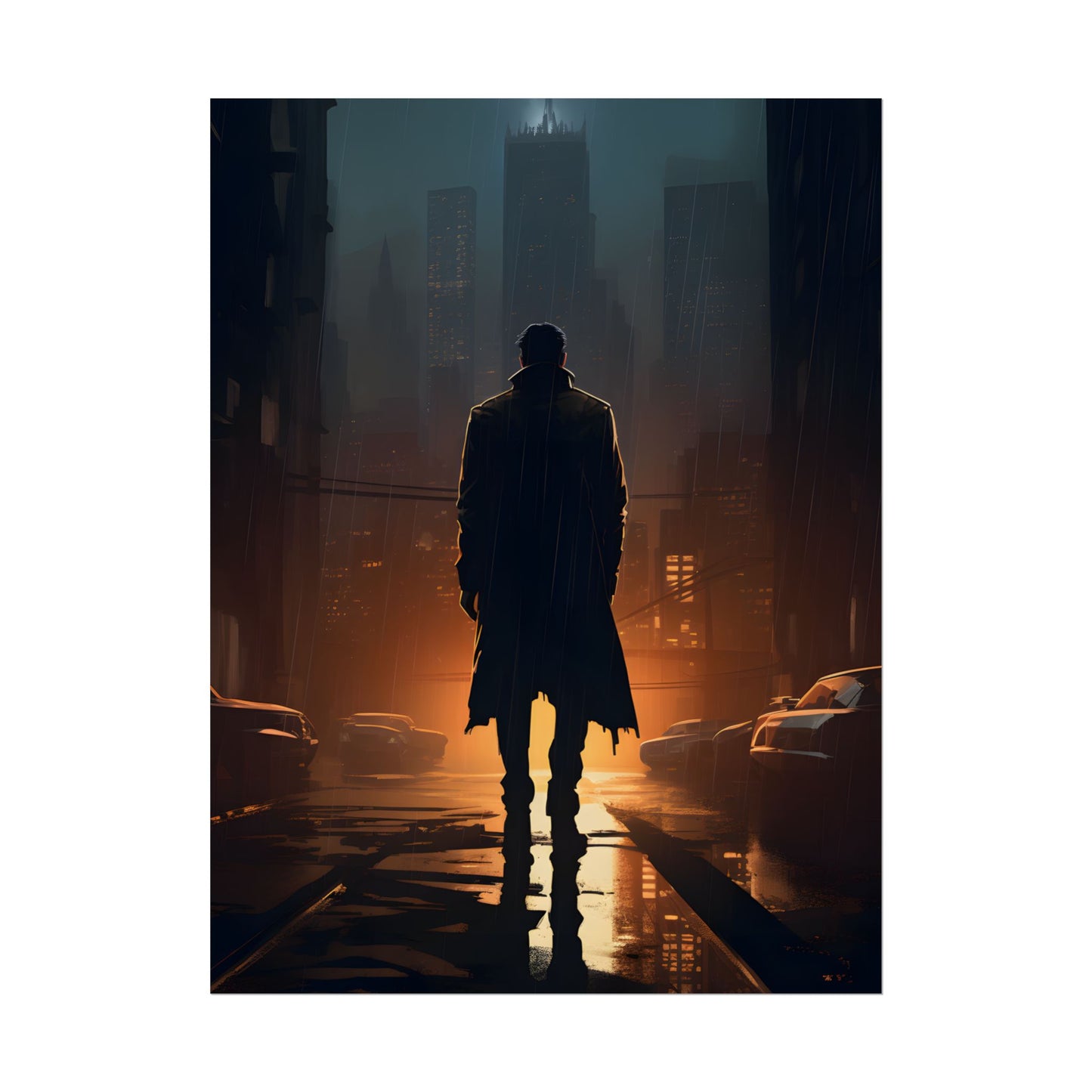 Urban Fantasy Detective: Serious Investigator Artwork - Poster